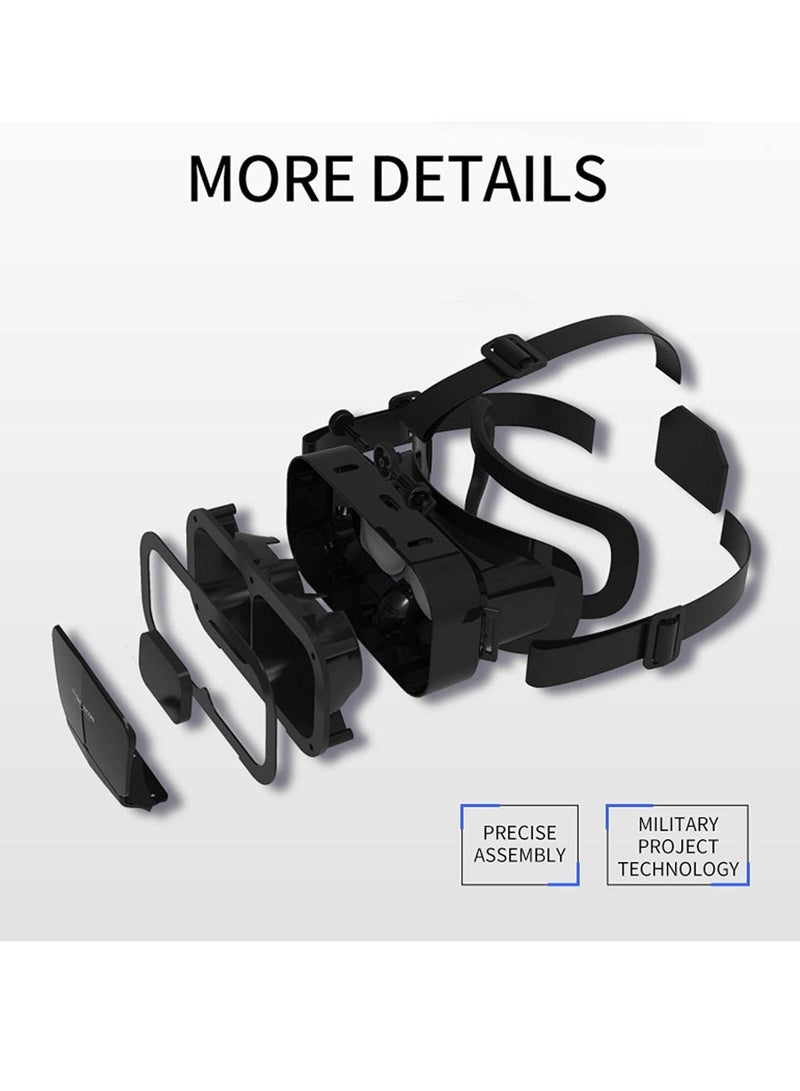 نظارات الواقع الافتراضي ثلاثية الأبعاد نظارات الواقع الافتراضي المثبتة على الرأس نظارات الواقع الافتراضي صندوق الواقع الافتراضي للأفلام ثلاثية الأبعاد وألعاب الفيديو مناسبة للهواتف الذكية مقاس 3.5-7 - Image 2