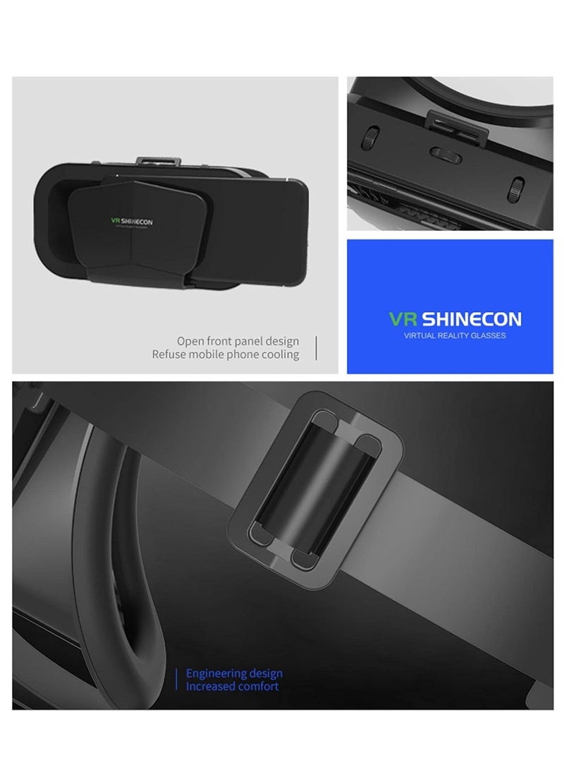 نظارات الواقع الافتراضي ثلاثية الأبعاد نظارات الواقع الافتراضي المثبتة على الرأس نظارات الواقع الافتراضي صندوق الواقع الافتراضي للأفلام ثلاثية الأبعاد وألعاب الفيديو مناسبة للهواتف الذكية مقاس 3.5-7 - Image 3