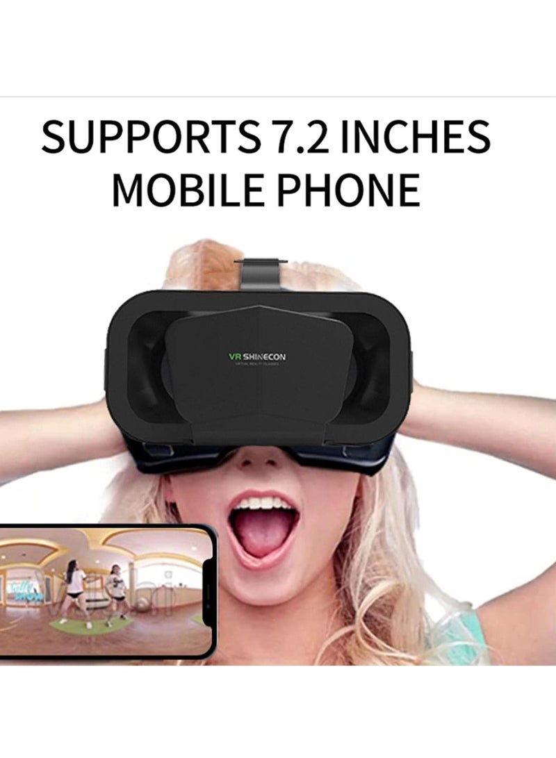 نظارات الواقع الافتراضي ثلاثية الأبعاد نظارات الواقع الافتراضي المثبتة على الرأس نظارات الواقع الافتراضي صندوق الواقع الافتراضي للأفلام ثلاثية الأبعاد وألعاب الفيديو مناسبة للهواتف الذكية مقاس 3.5-7 - Image 5