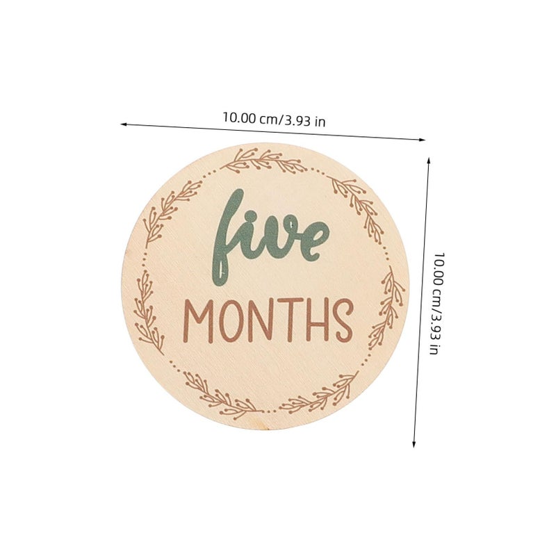 1set Cards Dual Sided Wooden Growth Discs Numbers For Newborn Photography Monthly Multi Functional Props - Image 3