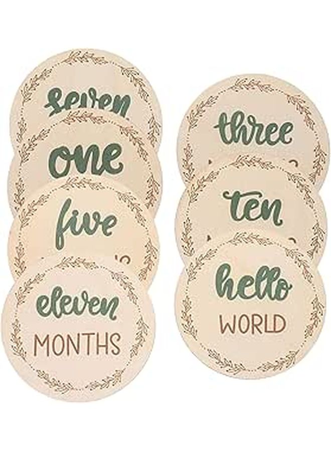 1set Cards Dual Sided Wooden Growth Discs Numbers For Newborn Photography Monthly Multi Functional Props - Image 1