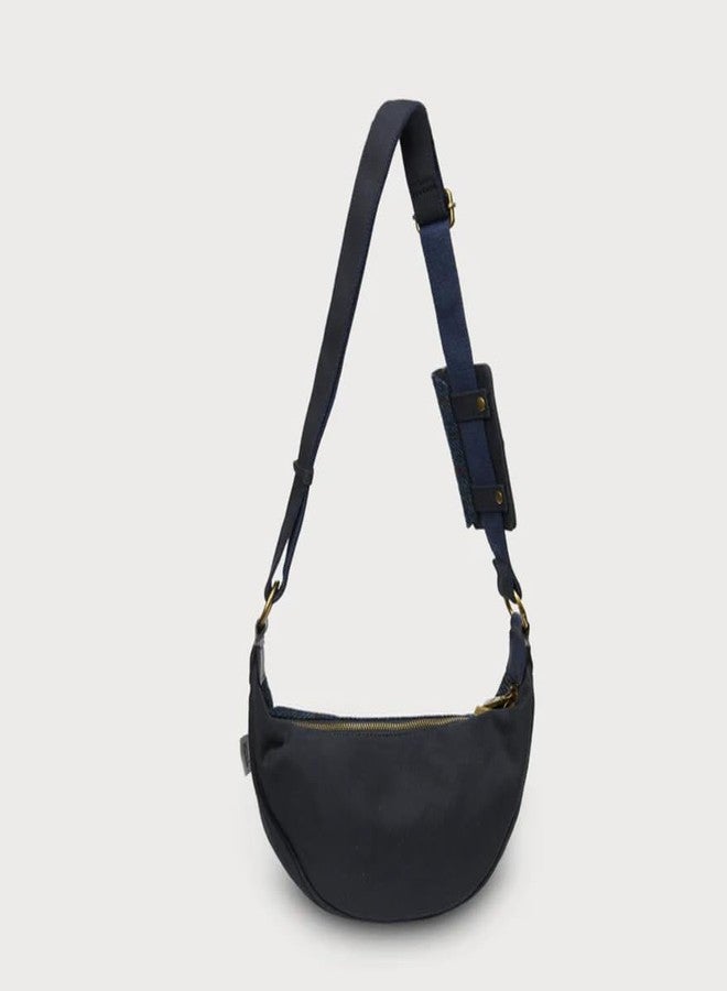 Islander The Luna Bag for Women Harris Tweed Crossbody With Detachable Card Wallet (Navy Over-check) - Image 3