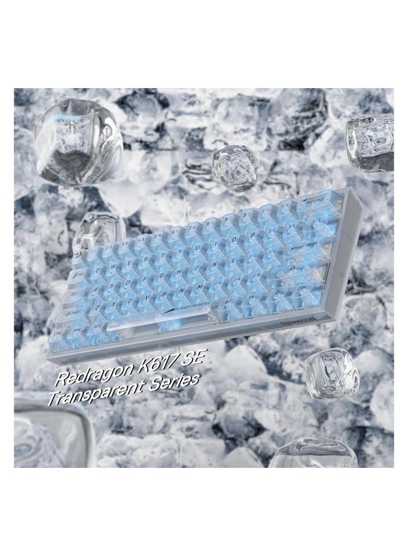 REDRAGON K617 SE 60% Wired RGB Gaming Keyboard, 61 Keys Compact Full-Transparent Mechanical Keyboard w/Translucent Board, Custom Linear Switch, Pro Driver/Software Supported - Image 3