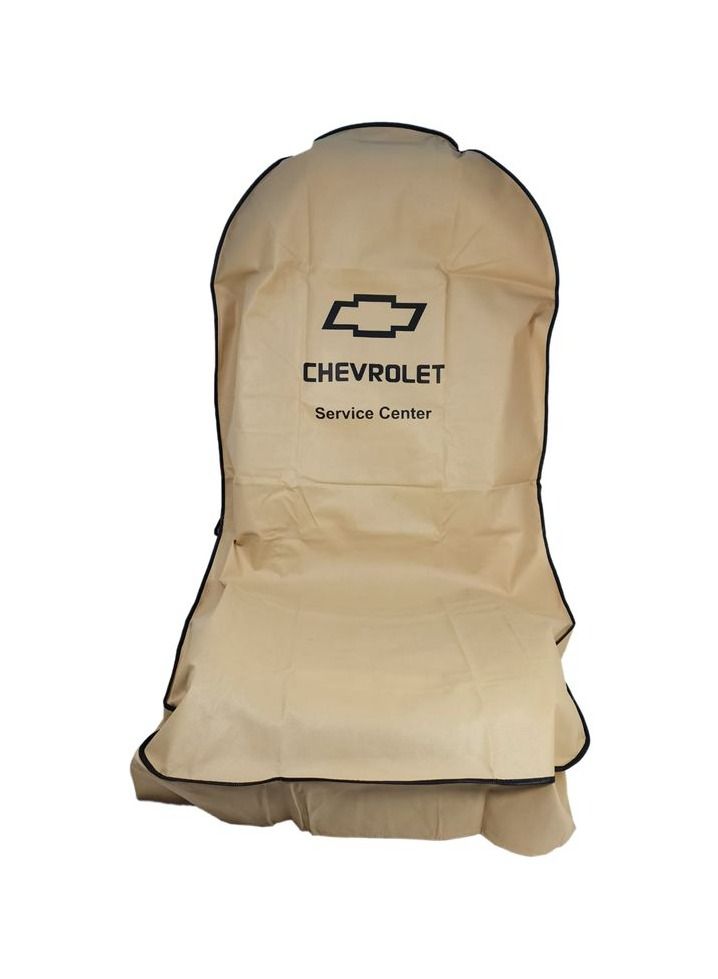 شيفروليه غطاء مقعد سيارة عالي الجودة غطاء حماية عالمي لمقعد السيارة من الغبار والأوساخ حماية إضافية لمقعدك طقم مكون من قطعتين بيج - Image 2