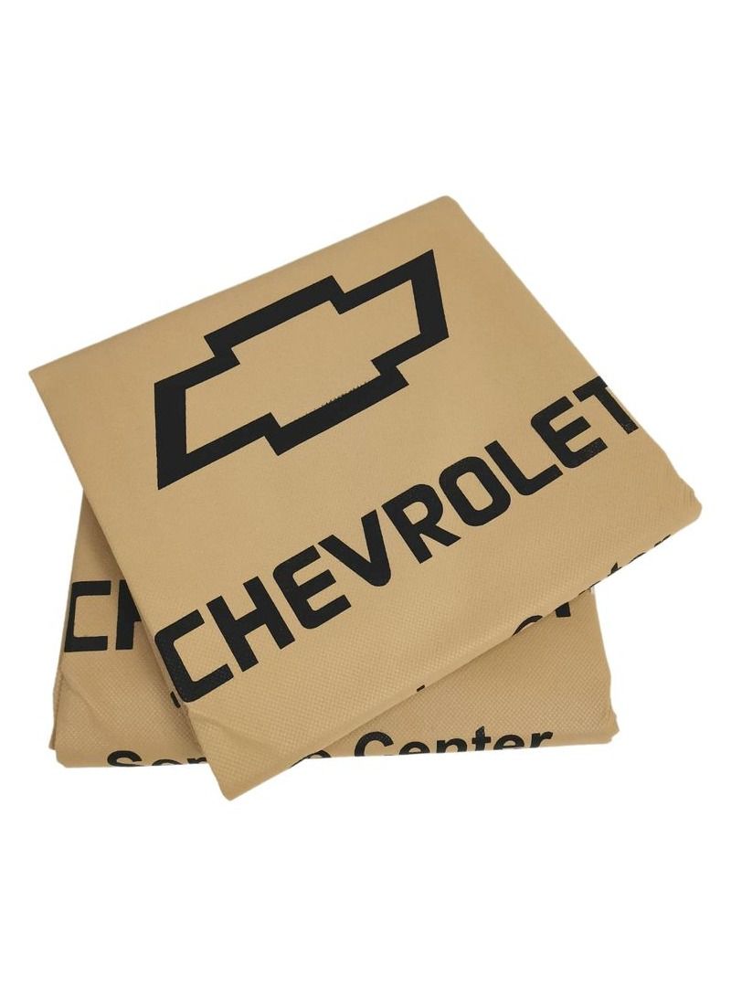 شيفروليه غطاء مقعد سيارة عالي الجودة غطاء حماية عالمي لمقعد السيارة من الغبار والأوساخ حماية إضافية لمقعدك طقم مكون من قطعتين بيج - Image 3