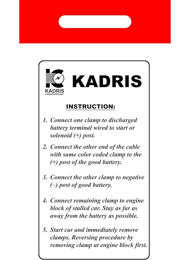 KADRIS Et-1081 Heavy Duty Jumper Booster Cable With Glove, 2.2 Meter  - Image 2