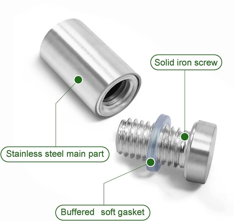 4 Pieces Stainless Steel Mounting Nails, Silver Color for Fixing Signs, Glass, Acrylic Wall Mounting Screws (Diameter 2.5cm*H5cm) - Image 5