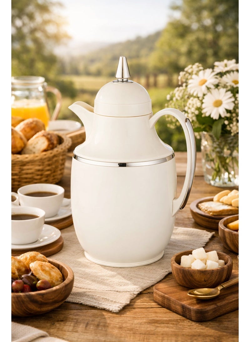 هوست ✨ ترمس ضيافة فاخر هوست HOST سعة 1 لتر – حافظ للحرارة والبرودة  بتصميم أنيق باللون العاجي ☕❄️🔥 - Image 1