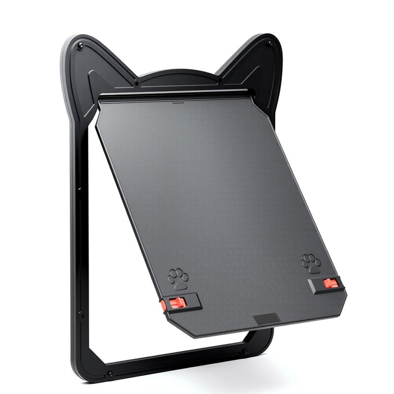 AuraSphere Pet Screen Door for Small Dogs & Cats - Heavy Duty Magnetic Lockable Flap, Inside Door 8.59x6.62inch, Easy Install for Sliding Glass/Patio Doors Screen, Scratch-Resistant & Security Latch (Size M) - Image 1
