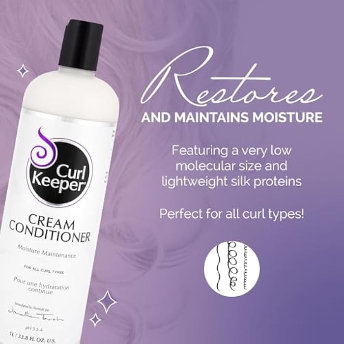 Curl Keeper Cream Conditioner for Curly Hair, 33.8 Fl Oz - Lightweight Daily Hair Conditioner for All Curl Types - Moisturizing & Deep Conditioning Helps Detangle, Maintain Shine & Locks-In Color - Image 2