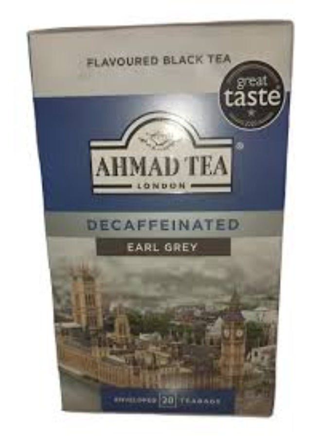 Ahmad Tea London Decaffeinated Earl Grey – Premium Flavoured Black Tea with Natural Bergamot Aroma, 20 Individually Enveloped Teabags, Great Taste Award Winner - Image 4
