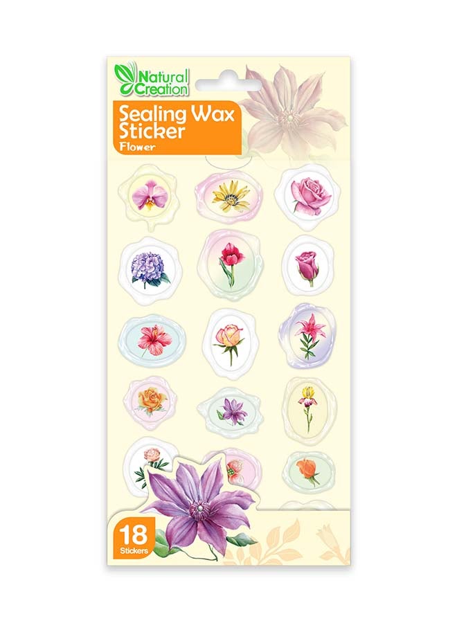 Avenir Natural Creation Sealing Wax Sticker Flower – 18 Decorative Puffy Stickers | Creative Craft & Scrapbooking Stickers for Kids, Journals & Gifts - Image 1