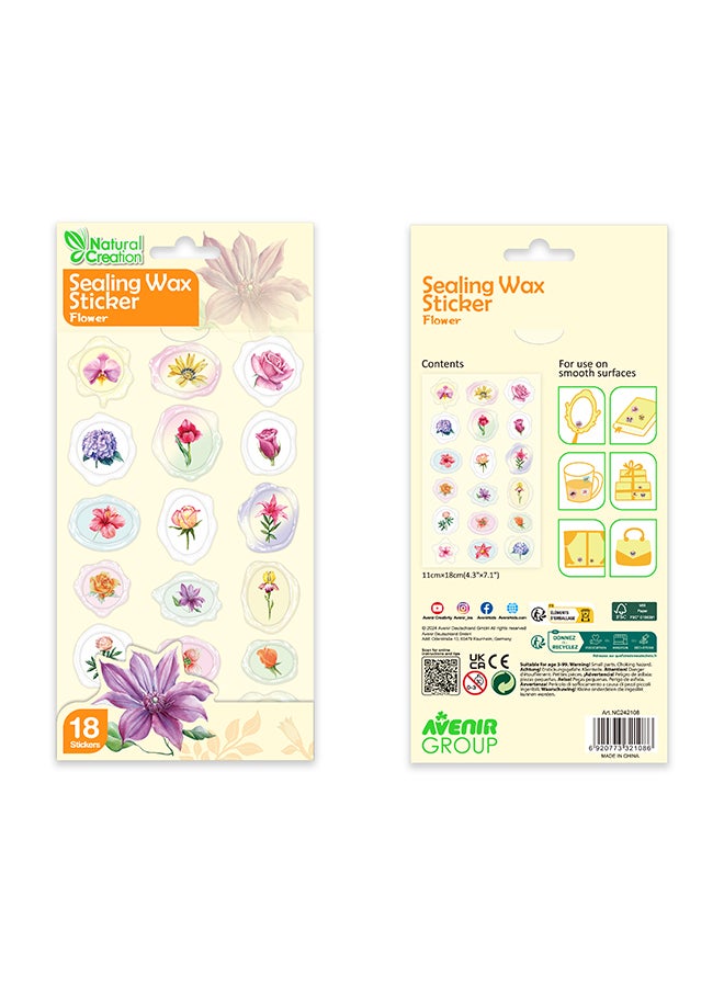 Avenir Natural Creation Sealing Wax Sticker Flower – 18 Decorative Puffy Stickers | Creative Craft & Scrapbooking Stickers for Kids, Journals & Gifts - Image 5