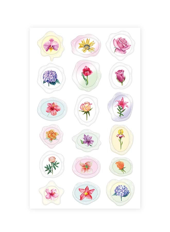 Avenir Natural Creation Sealing Wax Sticker Flower – 18 Decorative Puffy Stickers | Creative Craft & Scrapbooking Stickers for Kids, Journals & Gifts - Image 2
