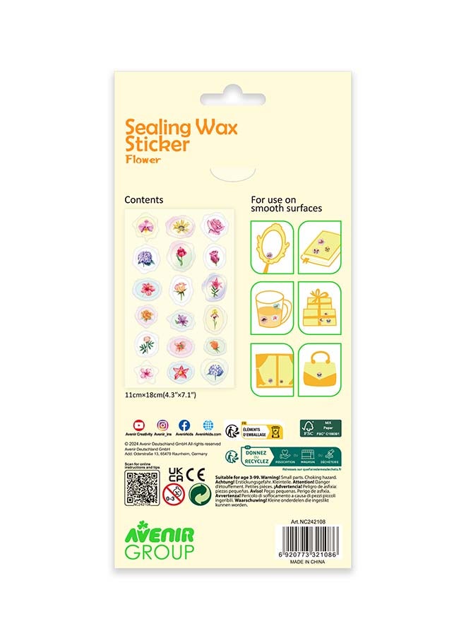 Avenir Natural Creation Sealing Wax Sticker Flower – 18 Decorative Puffy Stickers | Creative Craft & Scrapbooking Stickers for Kids, Journals & Gifts - Image 4