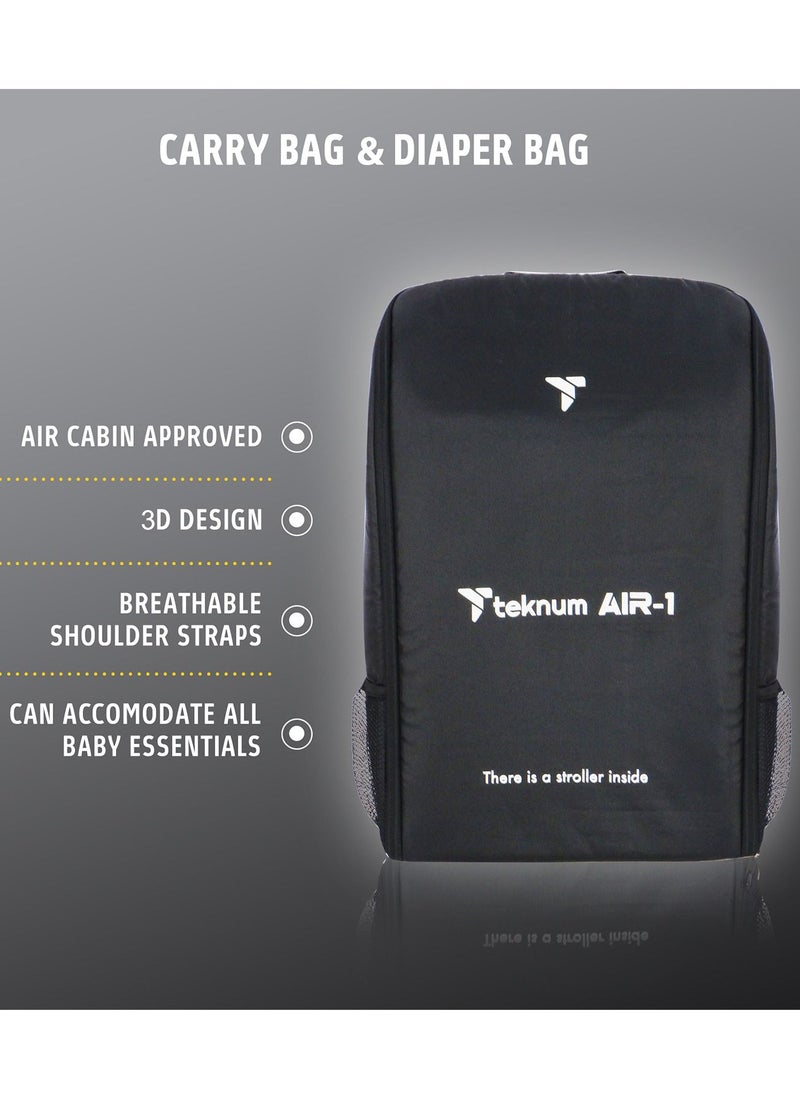 TEKNUM - Air - 1 Travel Stroller With Carry Backpack - Black - Image 1