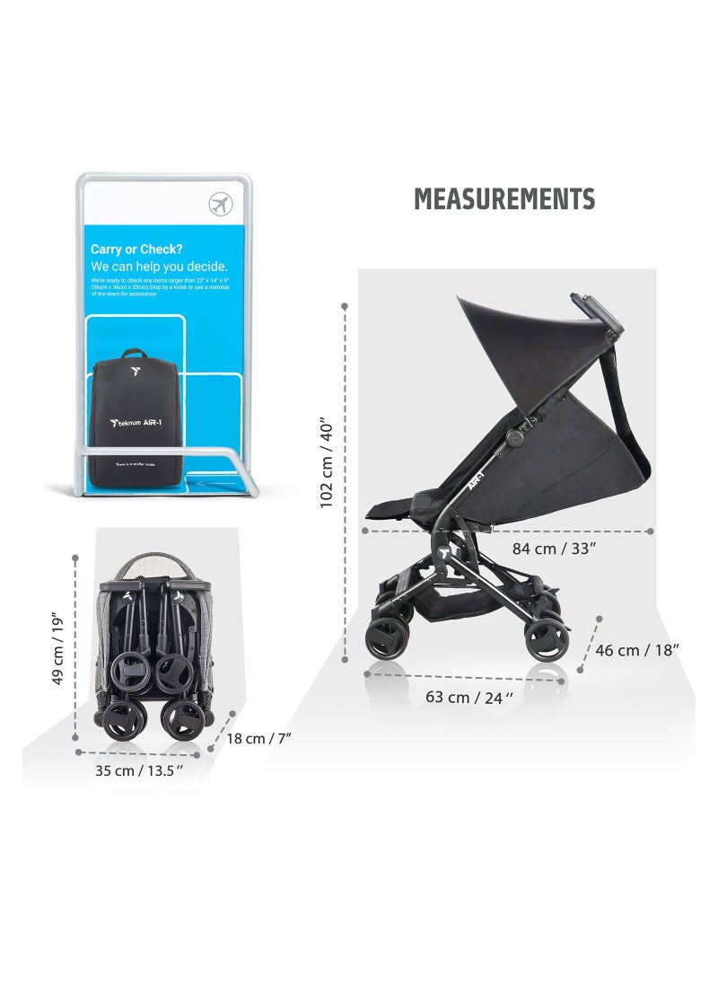 TEKNUM - Air - 1 Travel Stroller With Carry Backpack - Black - Image 1