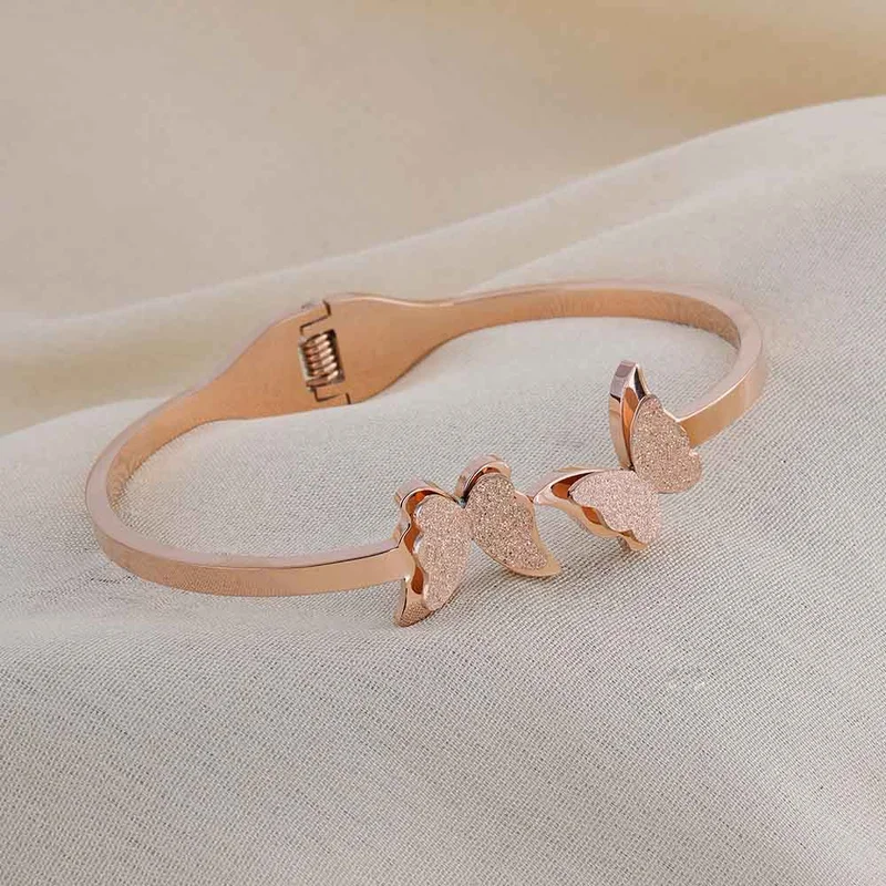 بالموناس PALMONAS 18k Gold Tone Plated Butterfly Charm Cuff Bracelet
 for Women