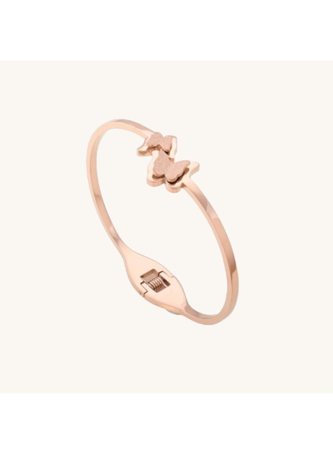 PALMONAS 18k Gold Tone Plated Butterfly Charm Cuff Bracelet
 for Women - Image 1