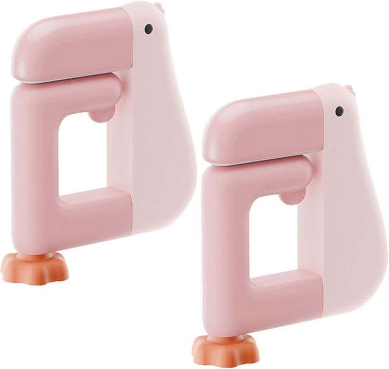 Pink Duck Shaped Wall Hooks Pack of 2 Portable Handbag Holder Organizer - Image 5
