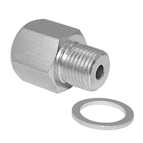Joywayus Aluminum Oil Pressure Sensor Adapter Swap Male M16x1.5 to Female 1/4" NPT Thread Pipe Fittings - Image 1