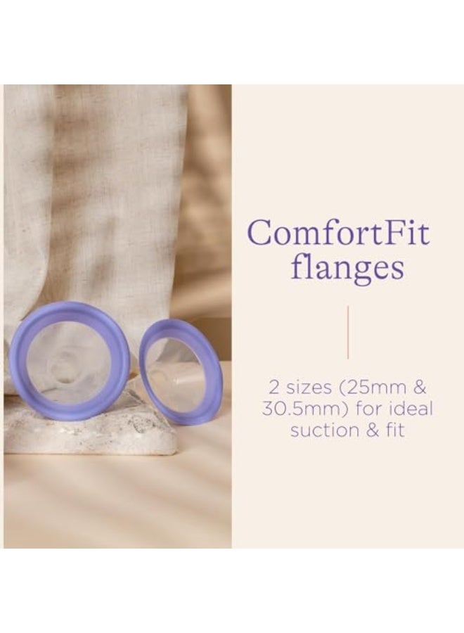 Manual Breast Pump, Hand Pump with Comfortable Flange, Includes 5oz Baby Bottle with Slow Flow Nipple, Breastfeeding Essentials (Purple) - Image 4