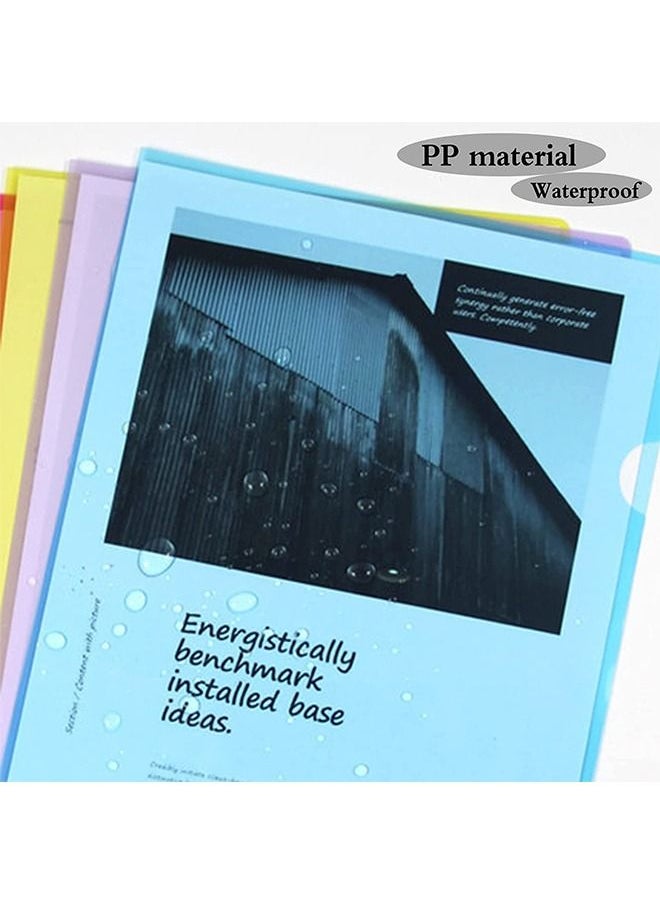Generic - Plastic Pocket Folders 10Pcs Clear Document Folders for  A4 Size 5 Assorted Colors - Image 1