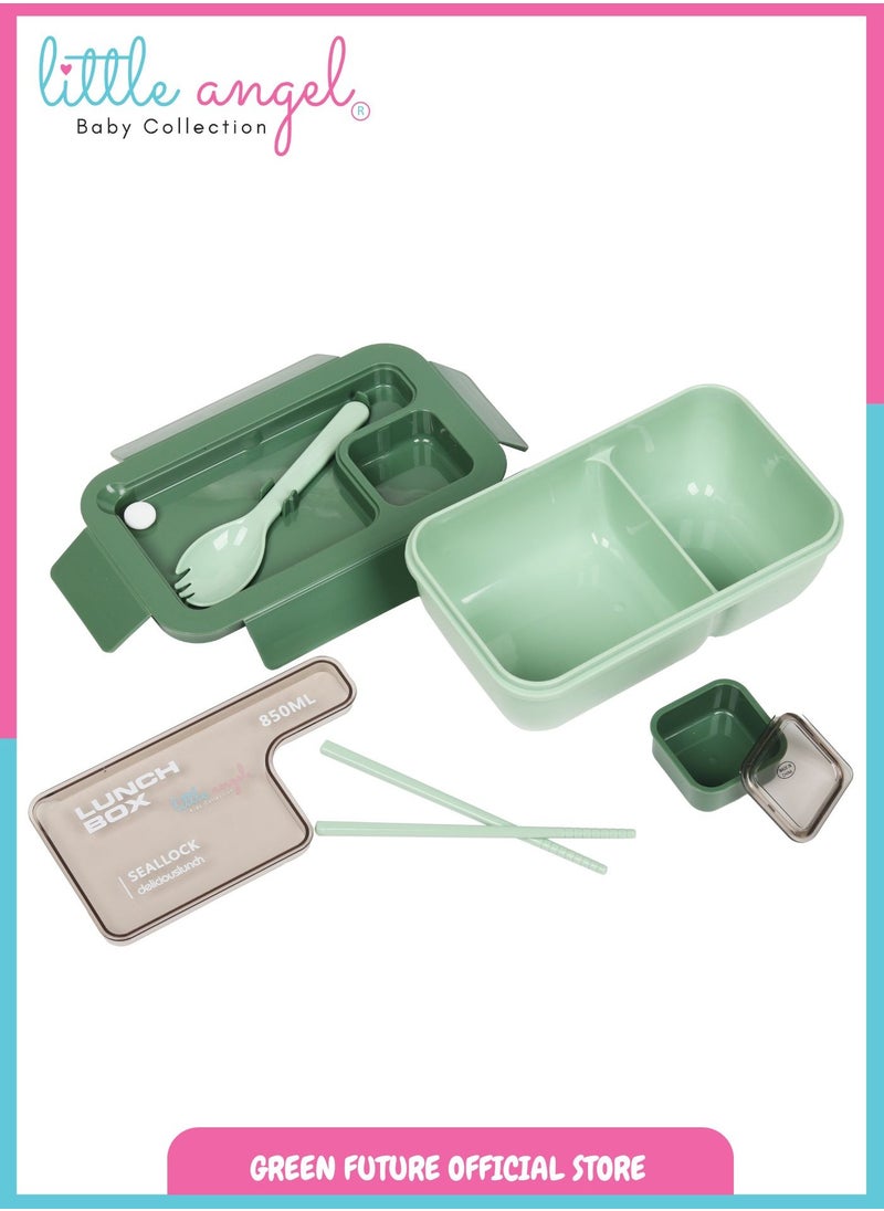 Kids Bento Lunch Box 850ml – Leak-Proof, Insulated, Eco-Friendly, with Compartments and Utensils – Ideal for School & Travel - pzsku/Z8E4ED2BB4549C83ECE15Z/45/_/1734601505/9a4a7d11-8446-4bf4-b4ff-1ebd7ed70ccc