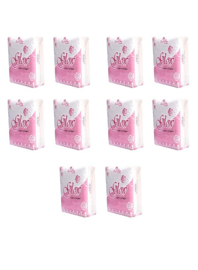 جرين تري مناديل ورقية ناعمة مزدوجة الطبقات من جرين تري جلو، مقاس 30 × 30 سم، طبقتان، 50 منديلًا في العبوة. مناديل ورقية صديقة للبيئة للاستخدام مرة واحدة، قابلة للتحلل الحيوي، عبوة من 10 مناديل ورقية للاستخدام اليومي. - Image 1