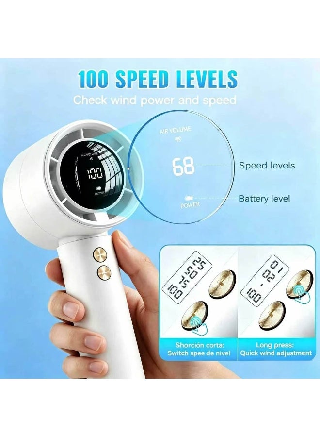 اوراکس مروحة محمولة في الجيب الصغير ، 100 سرعة ، مروحة متعددة الوظائف الصامتة ، شاشة LED الرقمية ، قابلة للشحن USB ، عمر بطارية طويل ، خفيفة الوزن للسفر ، التخييم ، في الهواء الطلق ، المنزل والمكتب - Image 4