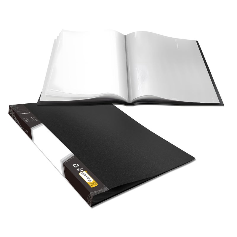 Vantasii Art Portfolio Folder 40 Clear Pockets Paper Protectors Display 80 Pages Clear Presentation Book for Artworks Letters Report Sheets Documents Can Accommodate 11 x17 - Image 2