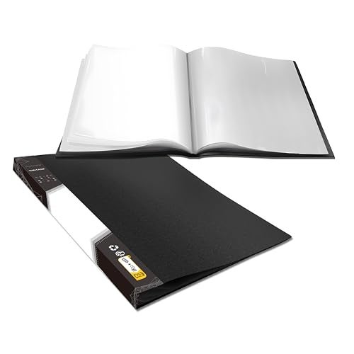 Vantasii Art Portfolio Folder 40 Clear Pockets Paper Protectors Display 80 Pages Clear Presentation Book for Artworks Letters Report Sheets Documents Can Accommodate 11 x17 - Image 1