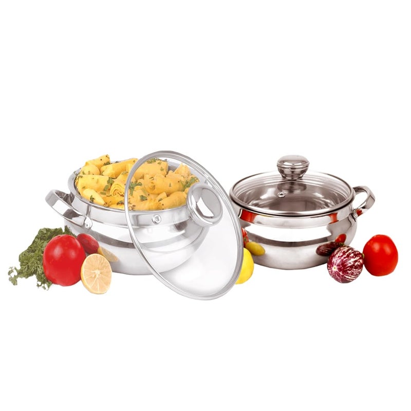 Freshia Insulated Stainless Steel Casseroles Gift Set | Hyundai Glassic Set of 2 1500 & 2500 (1110 & 2000 ml) | Double Wall Insulated Hotpot