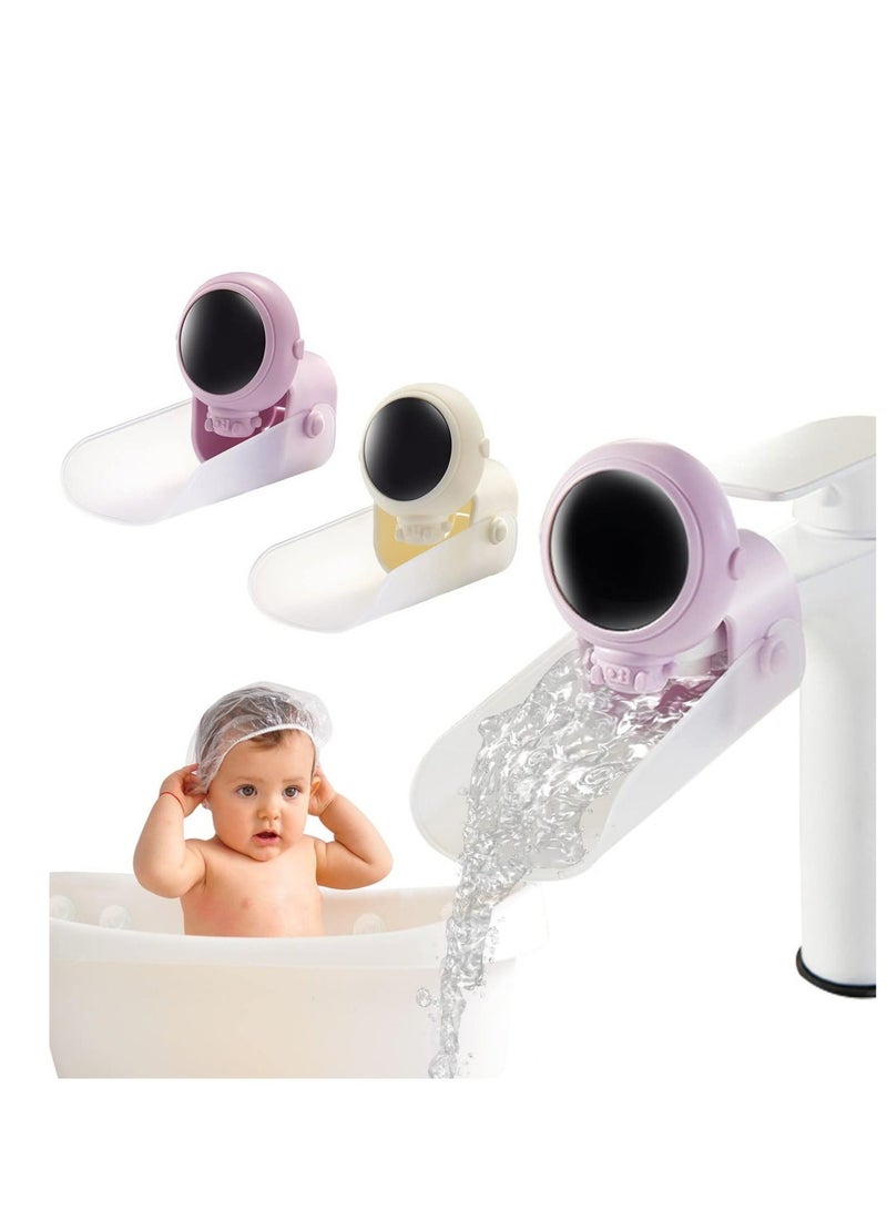 كابتن تيك Toddlers Faucet Extender, For Toddlers Sink Extender, For Kids Universal Sink Spout Extender, For Kids Detachable Sink Handle Extender For Bathroom, Kitchen, Bathtub Sink 2-Piece Pink/White - Image 1