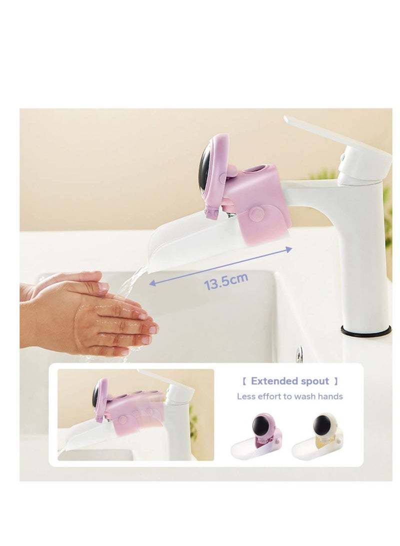 كابتن تيك Toddlers Faucet Extender, For Toddlers Sink Extender, For Kids Universal Sink Spout Extender, For Kids Detachable Sink Handle Extender For Bathroom, Kitchen, Bathtub Sink 2-Piece Pink/White - Image 5