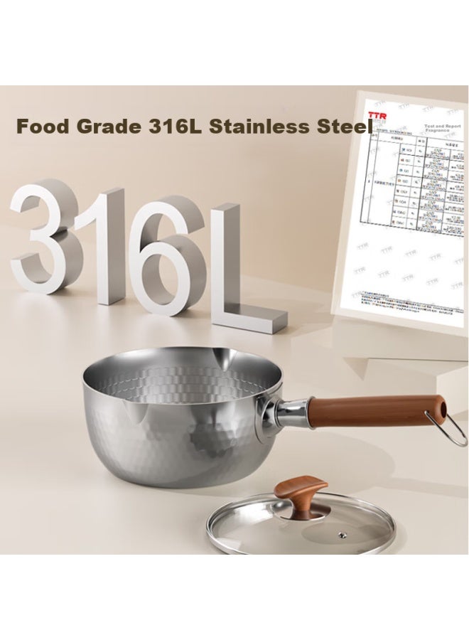 Kobach Snowflake Pot, 316l Stainless Steel Milk Pot, Three-layer Steel Thickened Baby Food Pot, Noodle Pot With Steamer, Compatible With Stove, 20cm - Image 2
