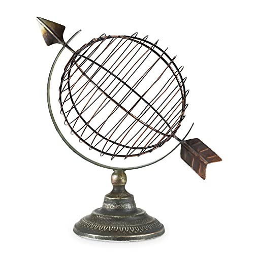 Twine Twine Old World Cork Holder Decorative Wine Cork Storage and Decor Set of 1 Metal with Rustic Bronze Finish Globe Cage Cork Display 