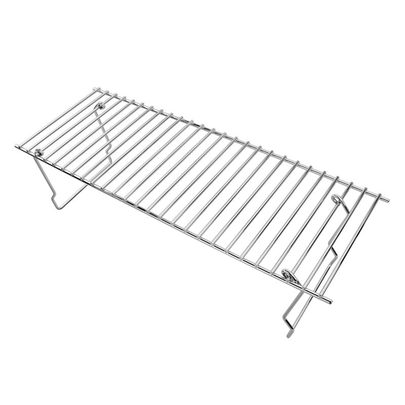 GRISUN Universal Grill Rack for Gas/Wood Pellet/Griddle/Smoker Grill, Warming Rack for Expand Cook Surface, Upper Rack with Foldable Leg Design, Chrome Plated Steel - Image 1