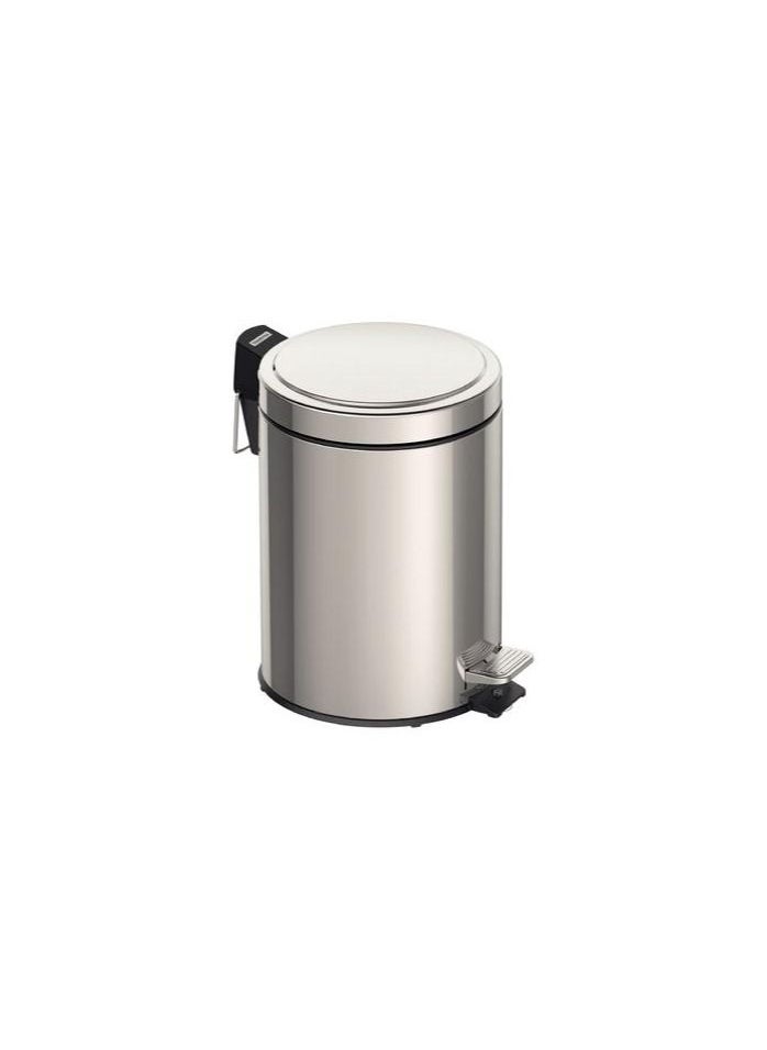TRAMONTINA Since 1911,Made in Brazil- 5 Liter Stainless Steel Pedal Trash Bin with a Polished Finish and Removable Internal Bucket 