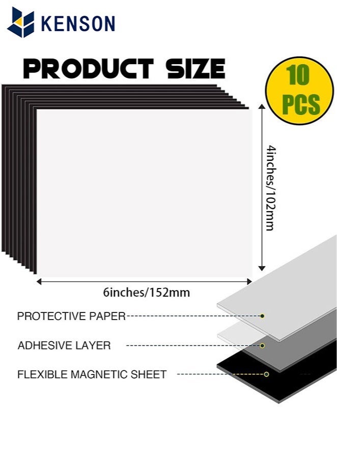 KENSON Adhesive Magnetic Sheets, 6" x 4", Magnetic Sheets with Adhesive Backing, Picture Magnets, Flexible Magnetic Sheet, Cuttable Magnetic Sheets, Easy Cut DIY Paper Craft Magnet, 10 Pack - Image 2