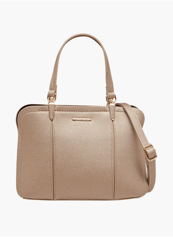 Flora Bella By Shoexpress Textured Tote Bag with Zip Closure and Detachable Strap