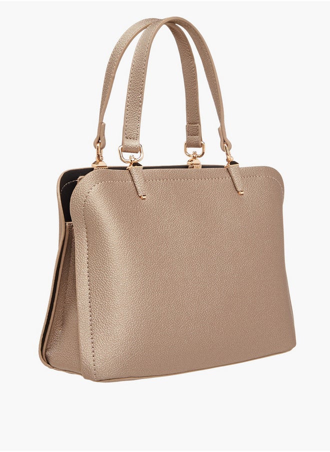 Flora Bella By Shoexpress Textured Tote Bag with Zip Closure and Detachable Strap  - Image 3