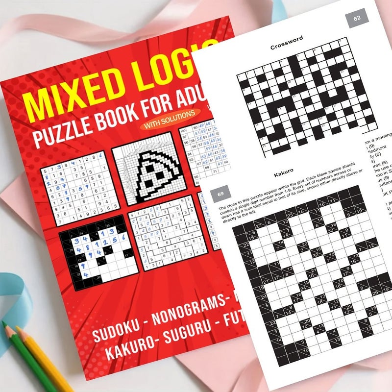 Brain Puzzle Game Book for Adults HM285 Large Collection Crossword Searches Sudoku IQ Logic Challenges Training Activity with Answer Key - Image 5