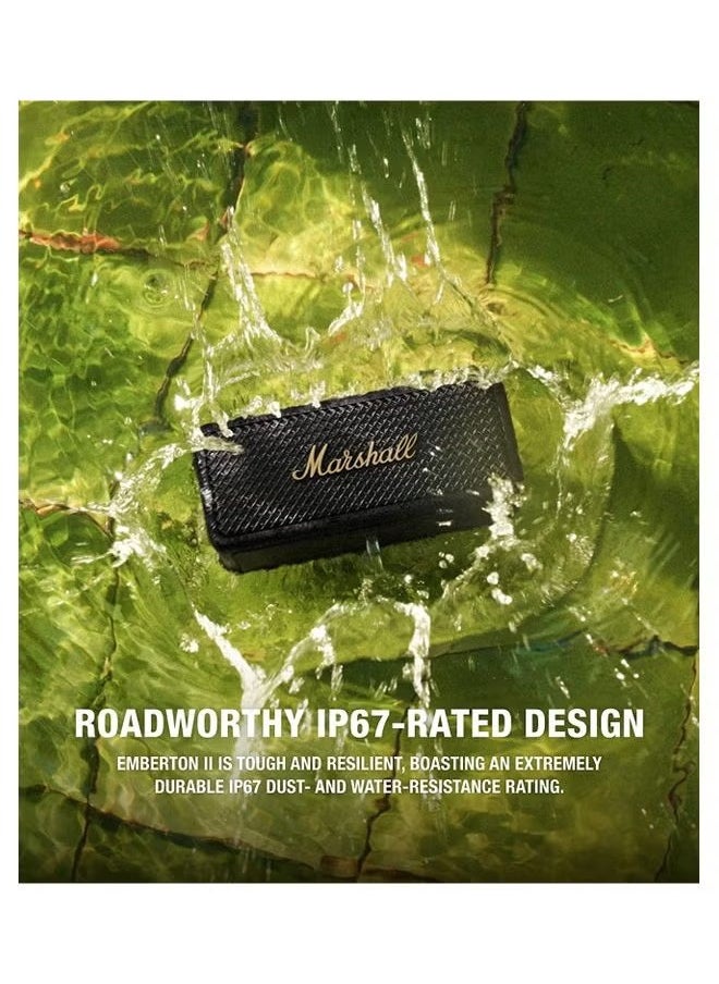 Marshall Emberton II Portable Bluetooth Speaker - Black and Brass  - Image 5