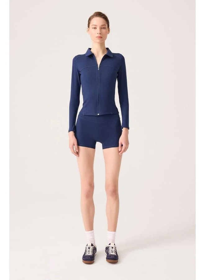 Los Ojos x Ece Navy Zipper Sports Jacket Collared.