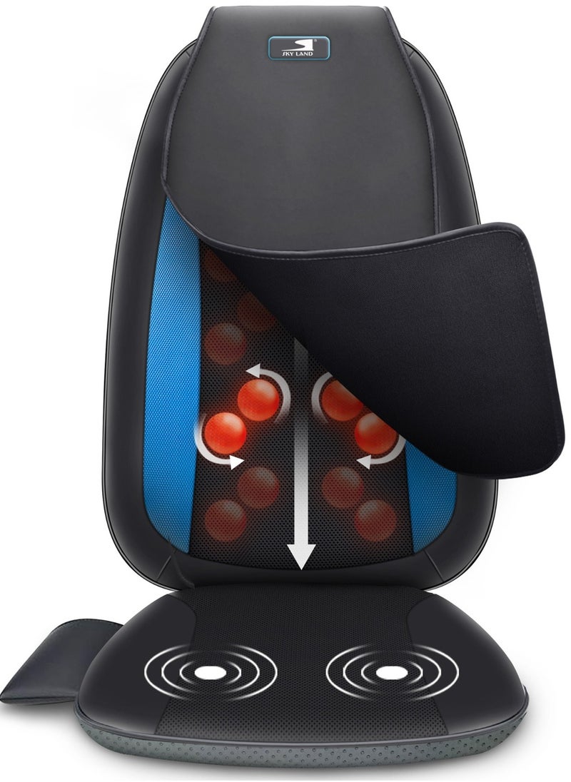 Sky Land Shiatsu Massage Seat Cushion with Heat | Deep Tissue Back & Neck Massager | Kneading, Rolling, Vibration & Adjustable Zones | Home & Office Chair Pad – Ultimate Relaxation EM-5229  - Image 1