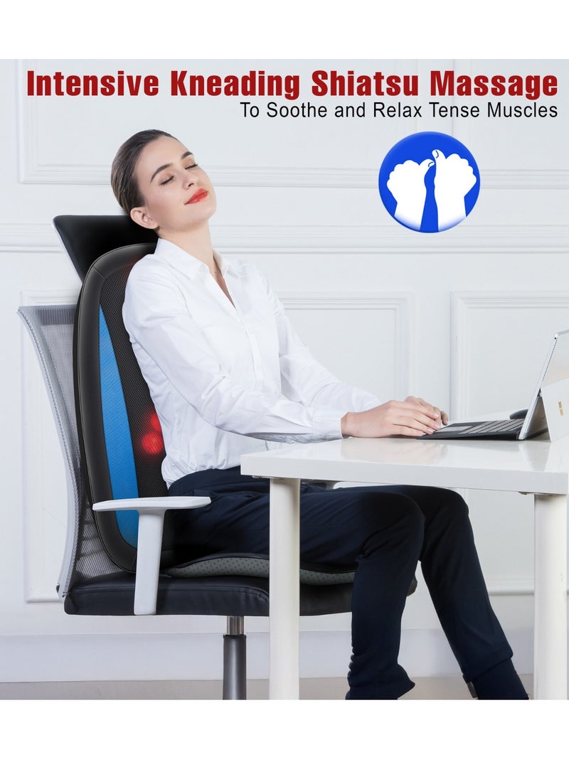 Sky Land Shiatsu Massage Seat Cushion with Heat | Deep Tissue Back & Neck Massager | Kneading, Rolling, Vibration & Adjustable Zones | Home & Office Chair Pad – Ultimate Relaxation EM-5229  - Image 3