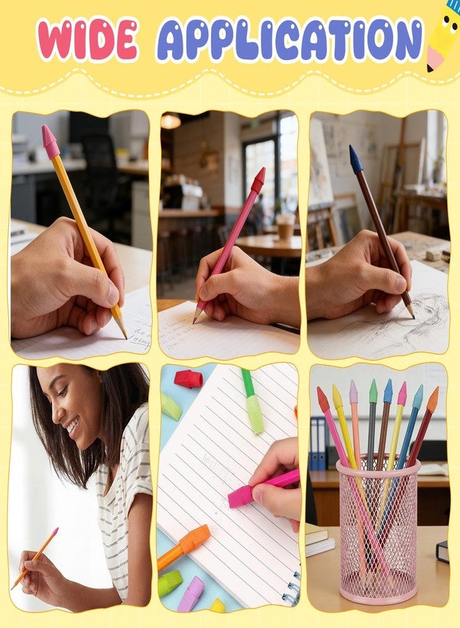 YooNotee 2000 Pcs Pencil Top Erasers Bulk 15 Assorted Colors Pencil Cap Erasers Pencils Eraser Toppers for Writing, Home Office Supplies, Party Favor Bags, Game Prize Giveaways - Image 5