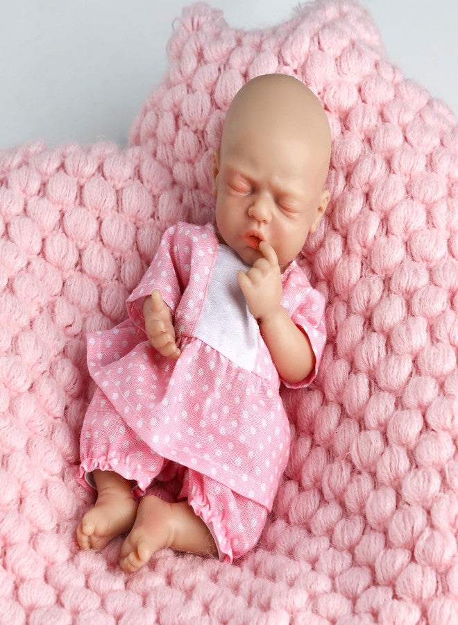 Vollence 7 inch Mini Silicone Reborn Baby Dolls Girl Realistic Small Babies Perfect for Children's Christmas Birthday Gifts - Image 4