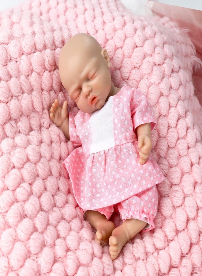 Vollence 7 inch Mini Silicone Reborn Baby Dolls Girl Realistic Small Babies Perfect for Children's Christmas Birthday Gifts - Image 3